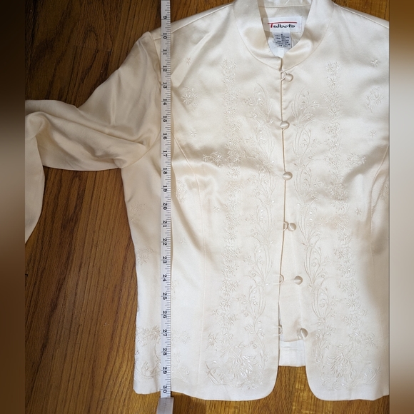 Vintage Talbot's Silk Embroidered Jacket Ivory - Picture 7 of 8